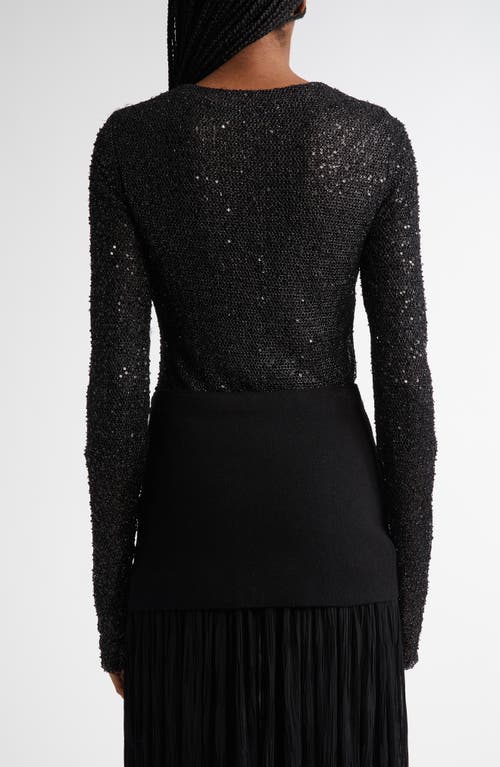 Shop Proenza Schouler Sophie Open Stitch Sequin Top In Black