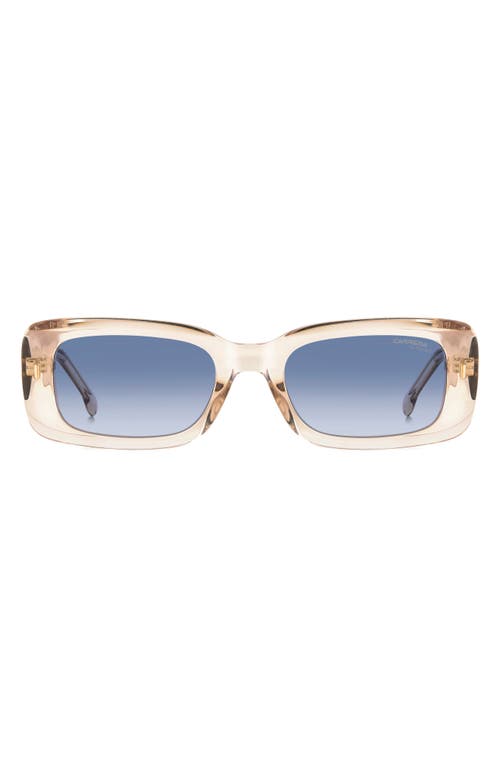 53mm Gradient Rectangular Sunglasses in Beige/Blue Shaded