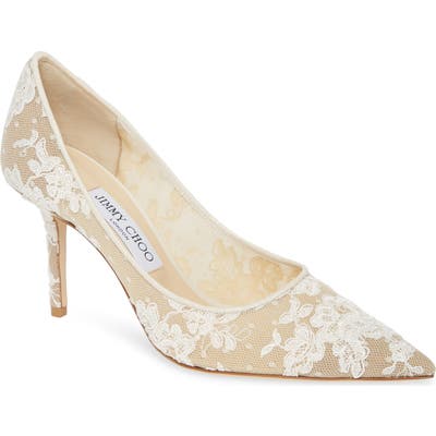 Jimmy Choo Love Lace Pump, White
