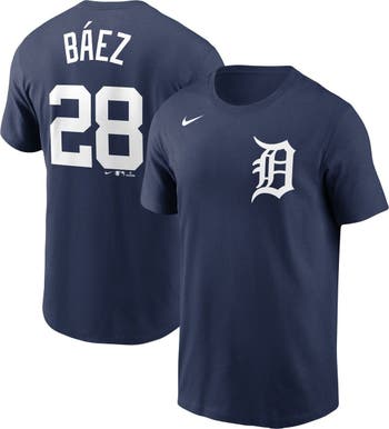 Men's Detroit Tigers Javier Baez Nike White Home Replica Player Jersey