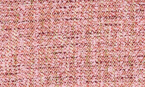 St John Georgette-trim Eyelash Fringe Tweed Sleeveless Dress In Petal Pink/cranberry Multi