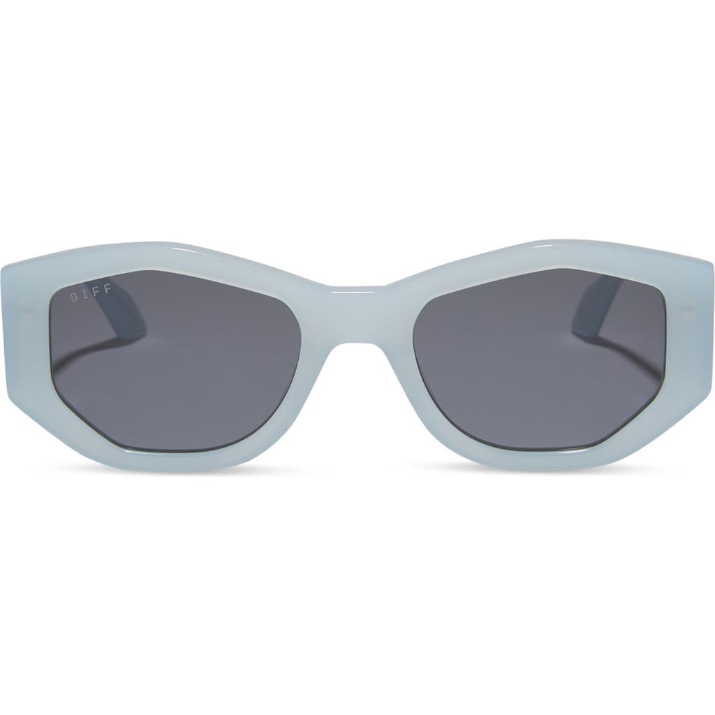 Diff Zeo 52mm Geometric Sunglasses In Blue/grey