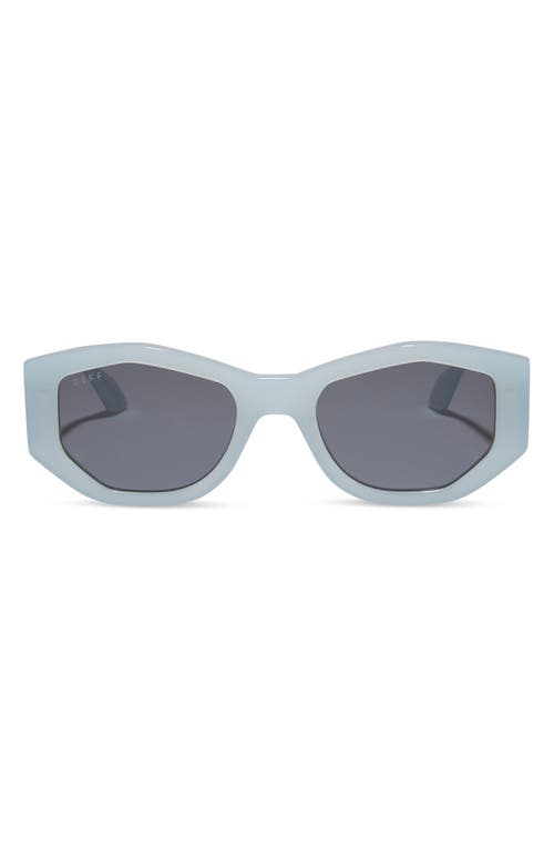 Shop Diff Zoe 52mm Polarized Oval Sunglasses In Blue/grey