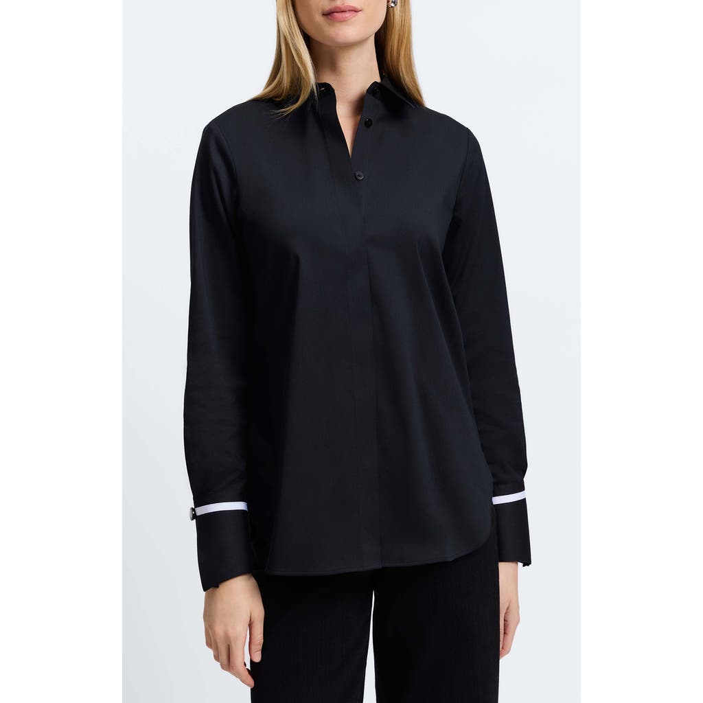 Foxcroft Iris Button-up Shirt In Black