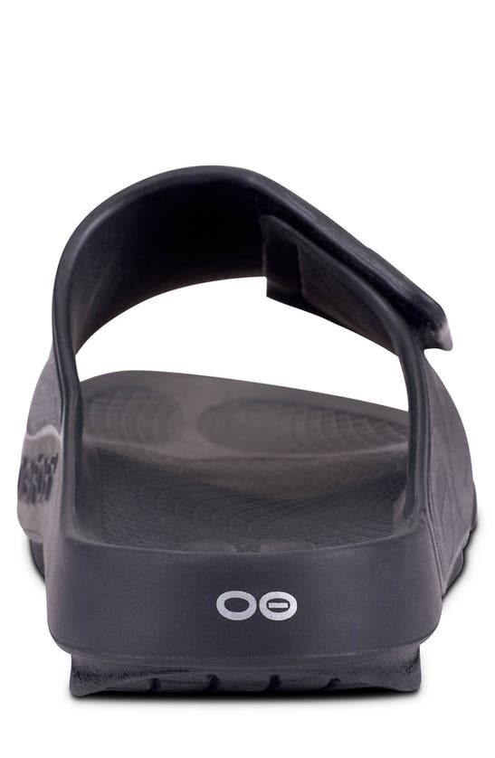 Oofos Gender Inclusive Ooahh Sport Flex Slide Sandal In Matte Black