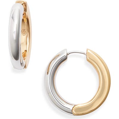Tory Burch Mixed Metal Hoop Earrings