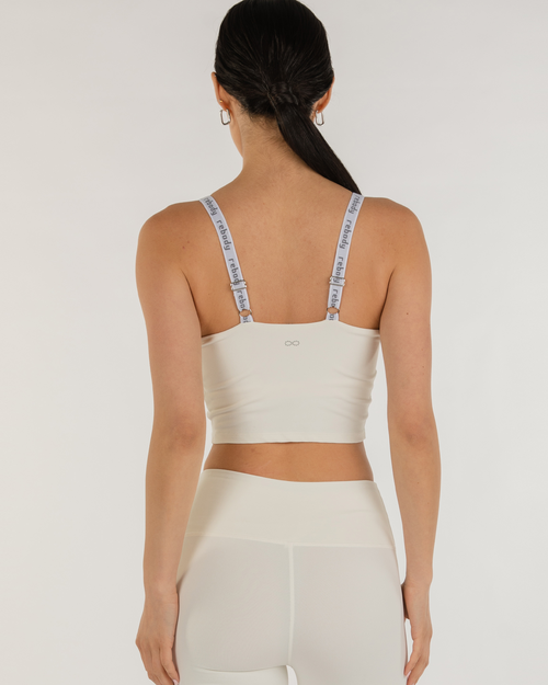 Shop Rebody Active Maia Cloudlux Longline Bra In Off White