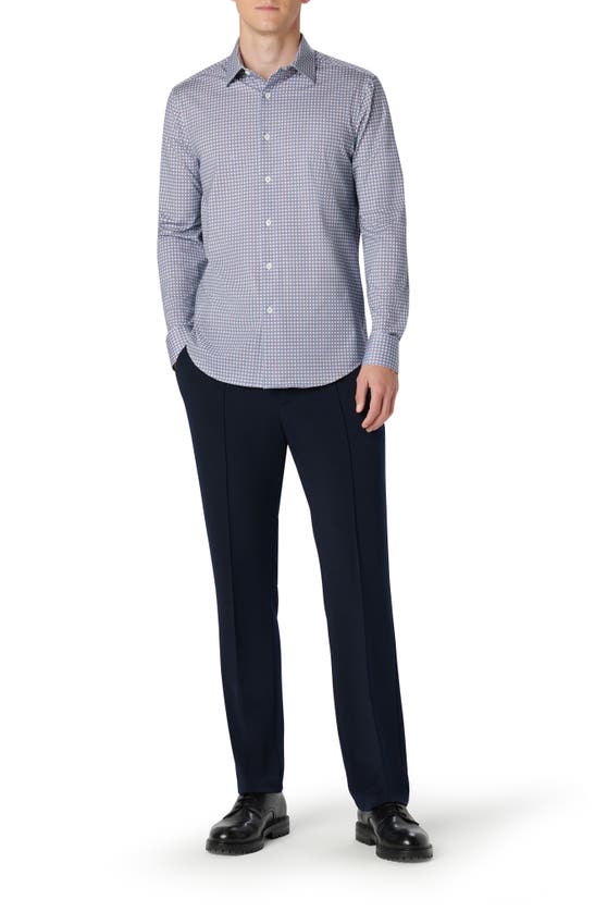 Shop Bugatchi James Ooohcotton® Geo Print Button-up Shirt In Air Blue
