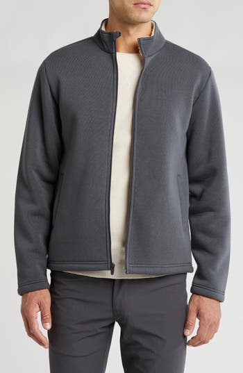 Shop Vintage 1946 Faux Shearling Lined Zip Jacket In Space Grey