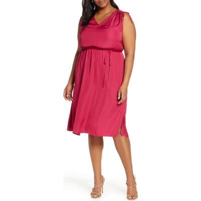 Plus Size Vince Camuto Tie Shoulder Dress, Orange