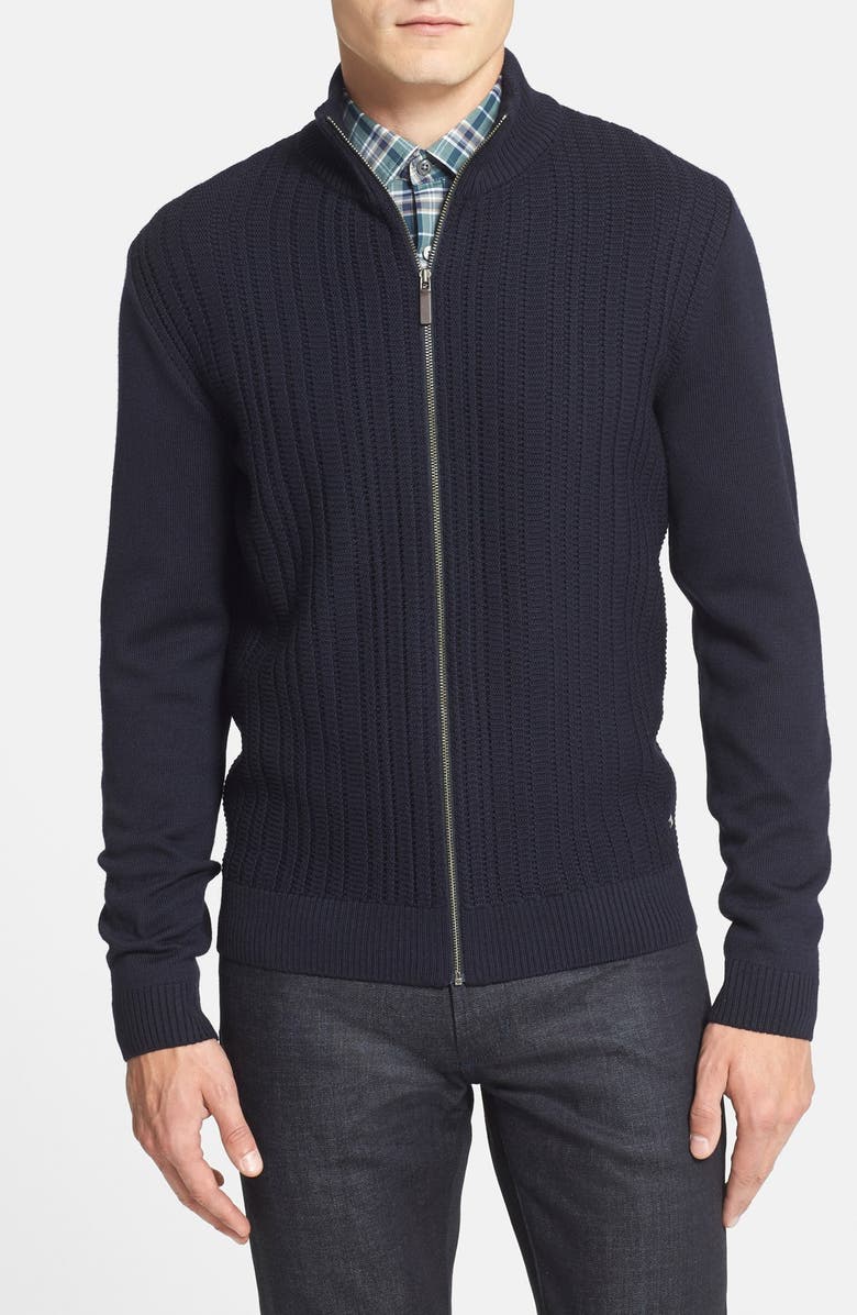 BOSS HUGO BOSS 'Dwane' Regular Fit Full Zip Wool Sweater | Nordstrom