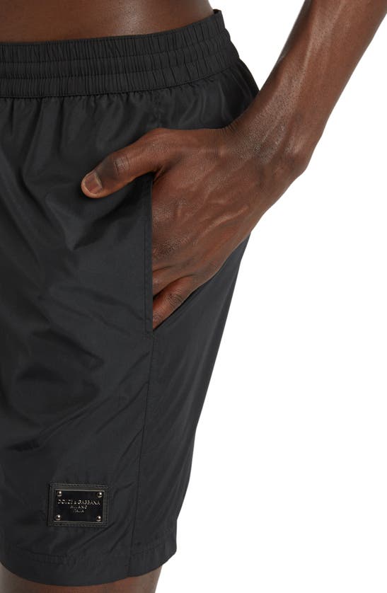 Dolce & Gabbana Dolce&gabbana Box Logo Swim Trunks In Nero