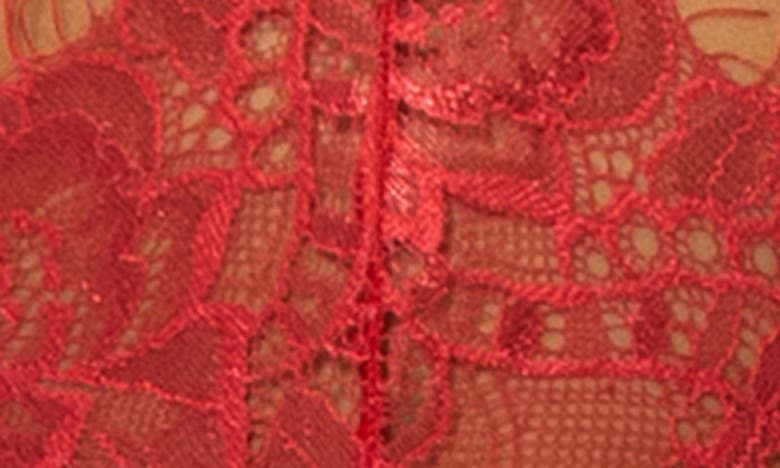 Shop Oh La La Cheri Eden Strappy Eyelash Lace Teddy In Red