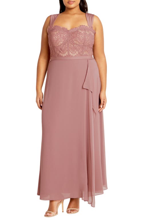 City Chic Sweet Evie Dress In Antique Rose
