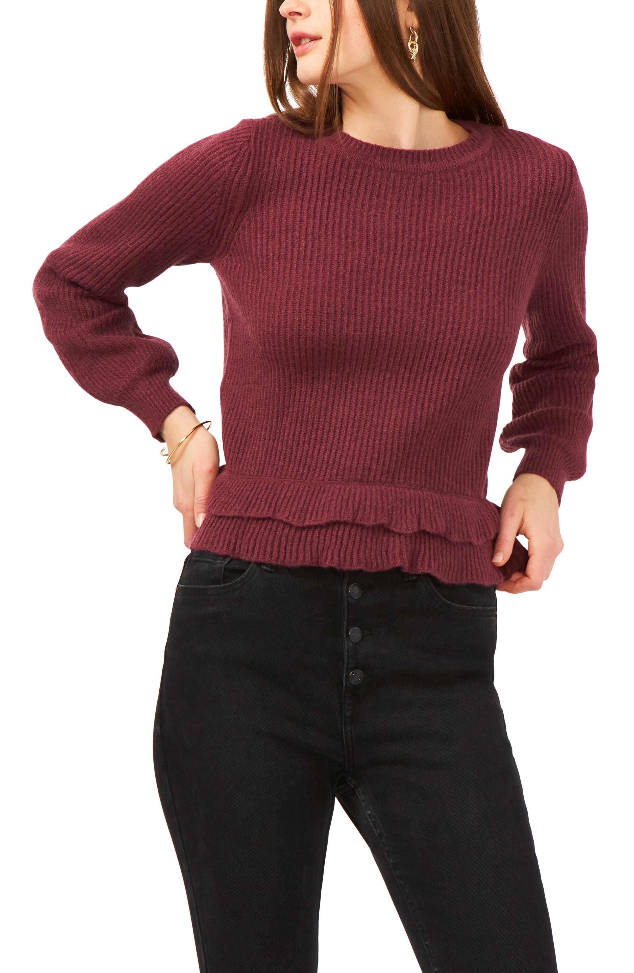 red open back sweater