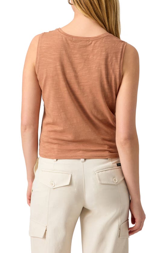 Shop Sanctuary Twisted Cotton Blend Slub Jersey Tank In Mocha Mous