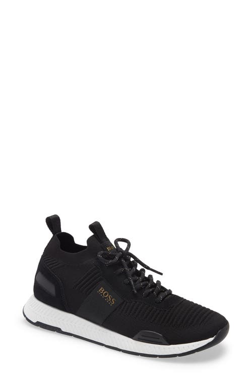 BOSS Titanium Sneaker in Black Fabric at Nordstrom, Size 7Us