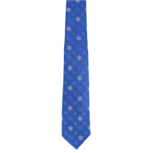 Trafalgar Let It Snow Novelty Snowflake Necktie In Light Blue