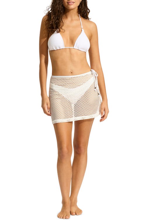 Seafolly Mesh Cover-up Skirt In White