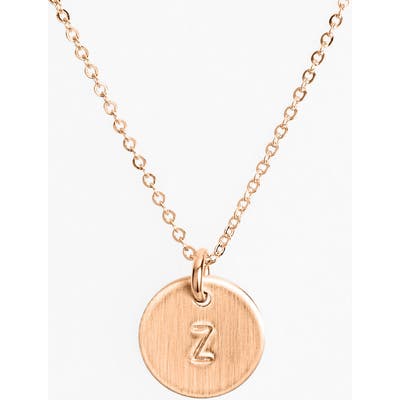 Nashelle 14K-Rose Gold Fill Initial Mini Disc Necklace