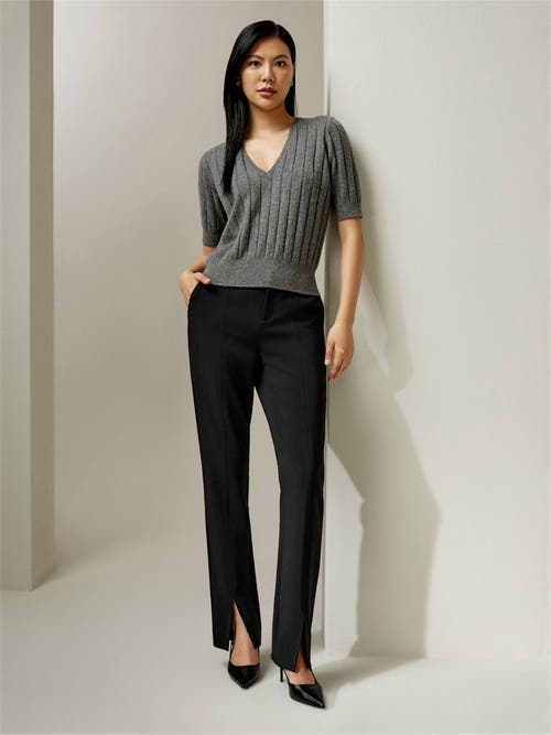 Shop Lilysilk V-neck Cashmere T-shirt In Medium Gray