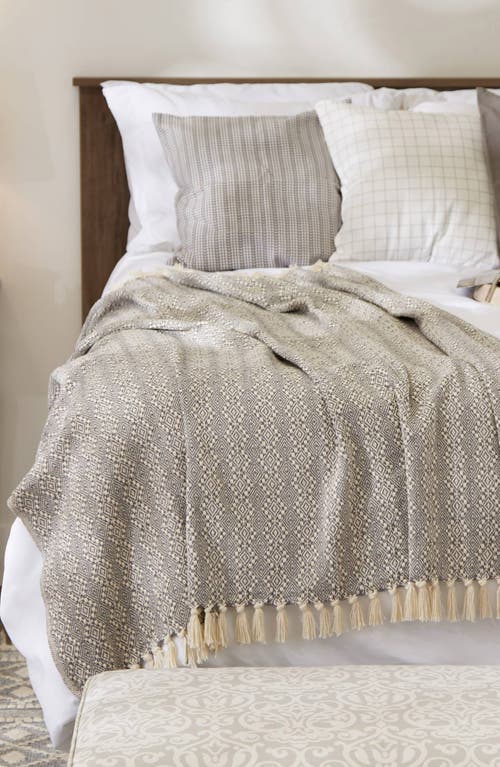 Design Imports Tassel Throw Blanket In Gray