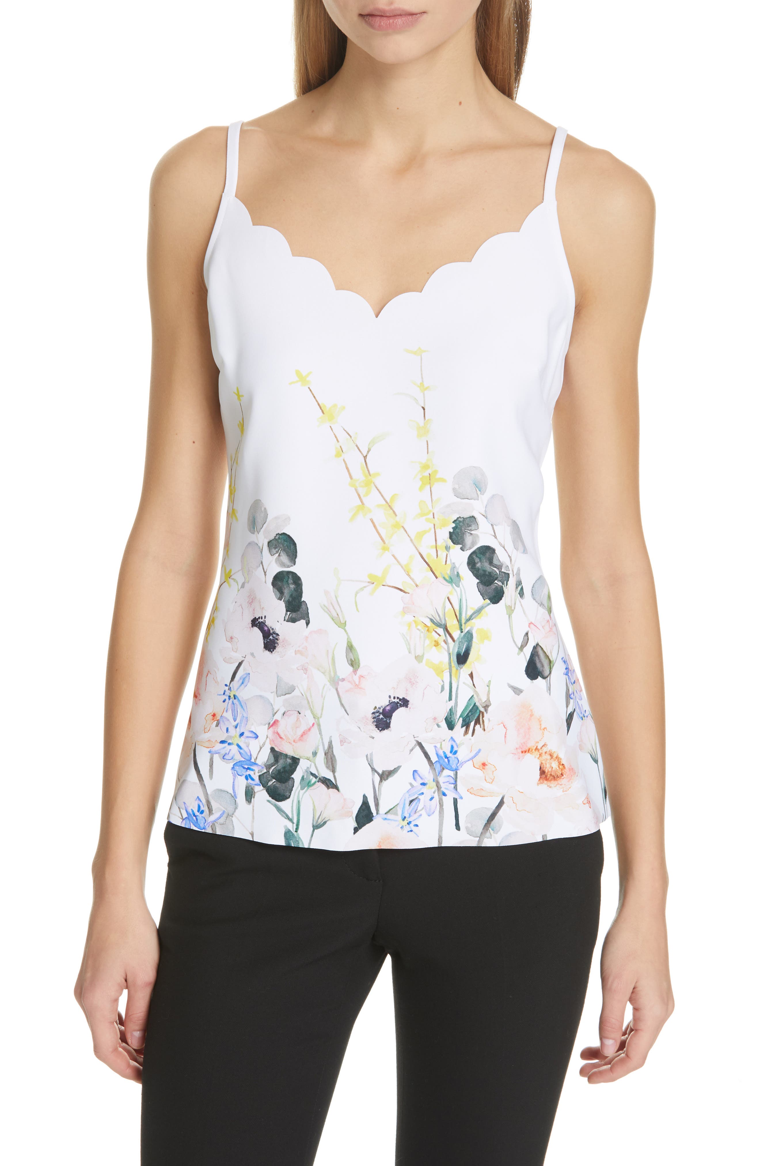 Ted Baker London Ziina Elegance Scallop Camisole, White