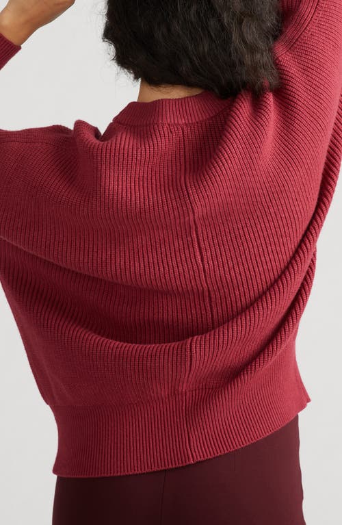 Universal Standard Margeurite Rib Dolman Sleeve Sweater In Savvy Red