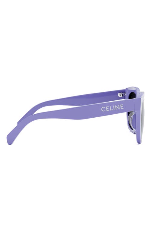 Shop Celine Monochroms 56mm Square Sunglasses In Shiny Lilac/smoke