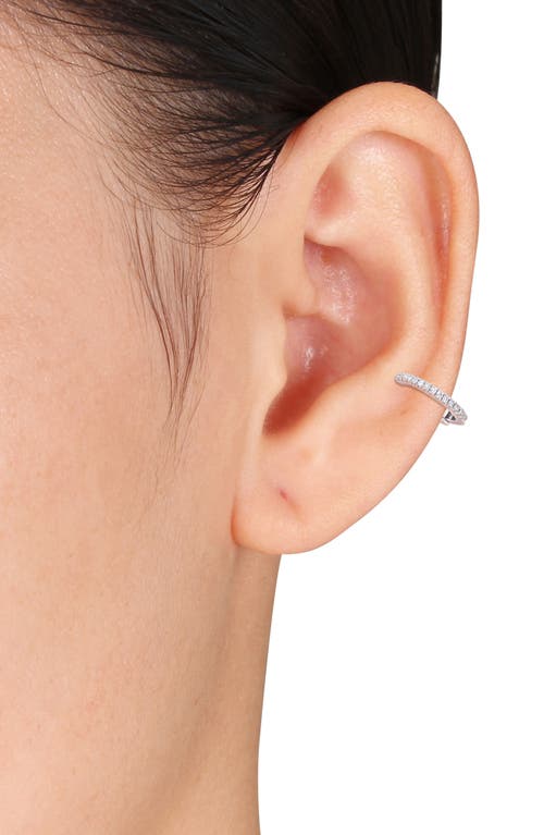 Delmar Diamond Oval Link Hoop Earrings In White