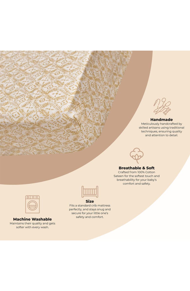 CRANE BABY Cotton Sateen Fitted Crib Sheet Nordstrom