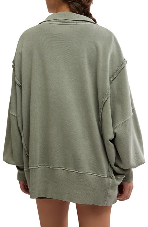 Shop Free People Camden Oversize Henley In Laurel Oak