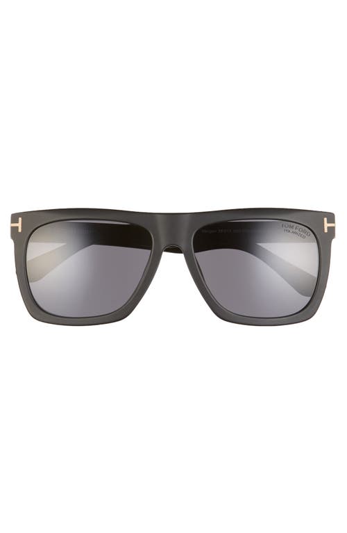 Shop Tom Ford Morgan 57mm Polarized Sunglasses In Matte Black/smoke