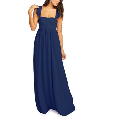 Show Me Your Mumu June Ruffle Strap Evening Dress, Blue