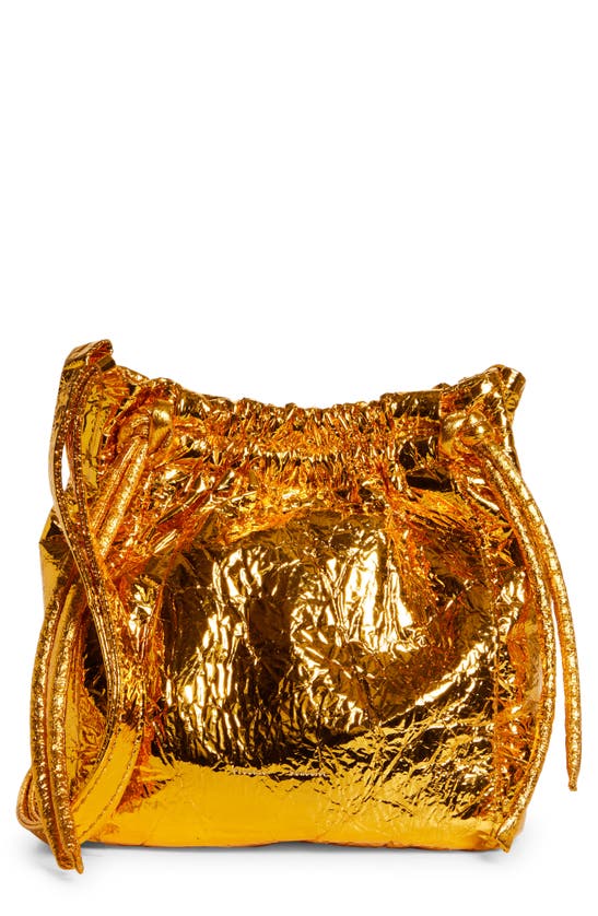 Proenza Schouler Drawsting Pouch Leather Crossbody Bag In 711 Gold