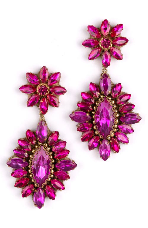 Deepa Gurnani Alianah Crystal Drop Earrings in Fuchsia at Nordstrom