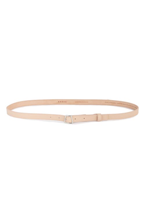 Akris Trapezoid Buckle Leather Belt in Lily