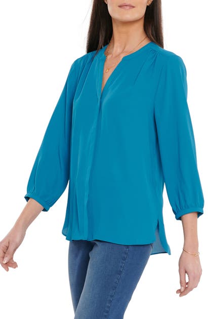 Click to view more detailed imagery on our partner's website Nydj Pintuck Blouse In Seaport