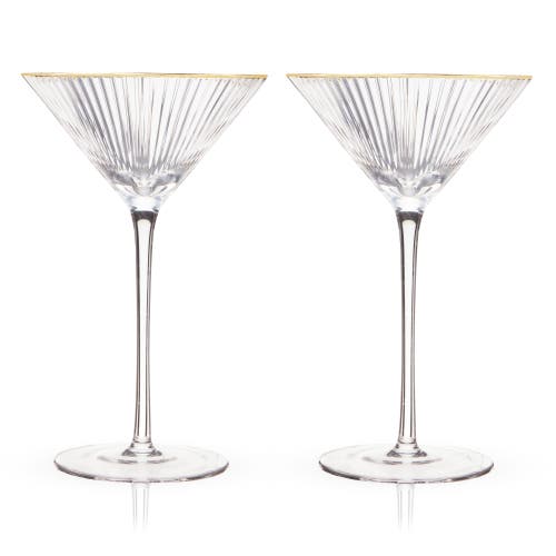 Viski Meridian Crystal Martini Glasses Set Of 2 In Clear
