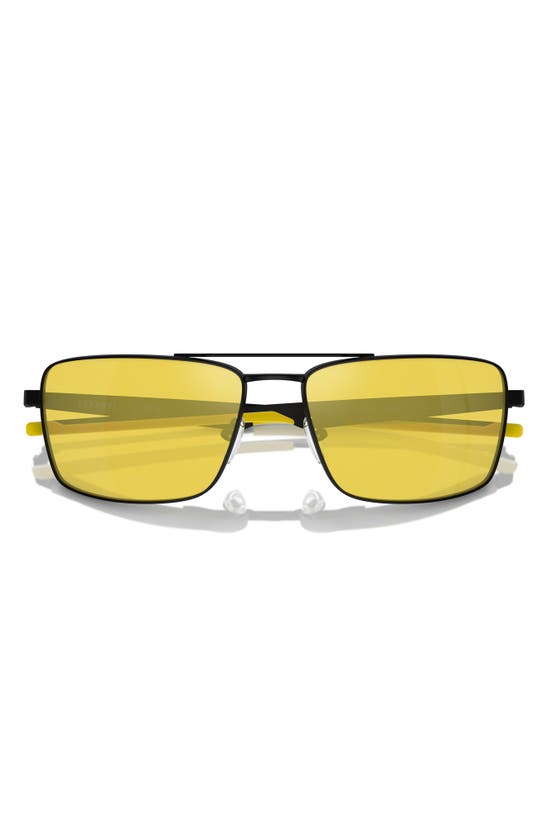 Shop Scuderia Ferrari 60mm Rectangular Aviator Sunglasses In Yellow