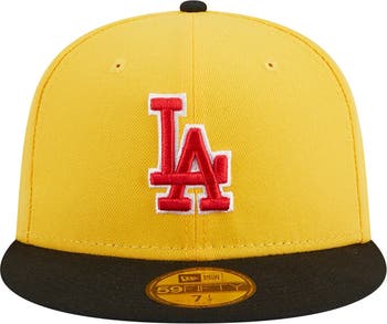 New Era Yellow/Black Los Angeles Dodgers Grilled 59FIFTY Fitted Hat