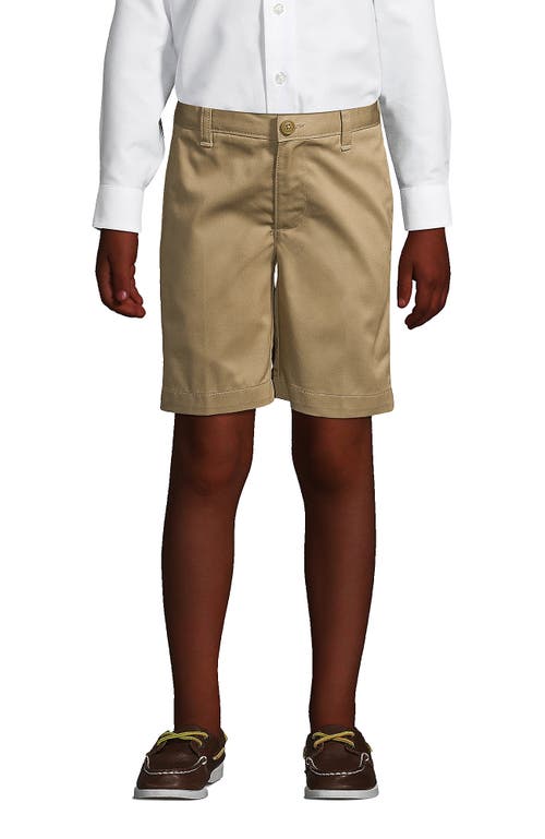Lands' End School Uniform Boys Plain Front Blend Chino Shorts In Khaki