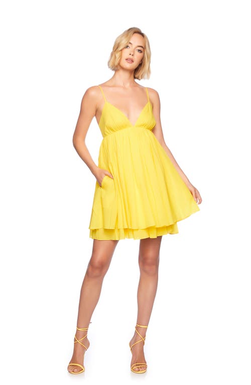 Shop Susana Monaco Tiered Cotton Voile Minidress In Zest