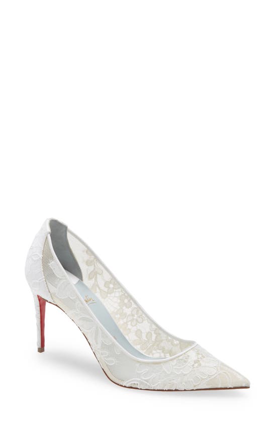 Lace Pump In White/ Lining Blue | ModeSens