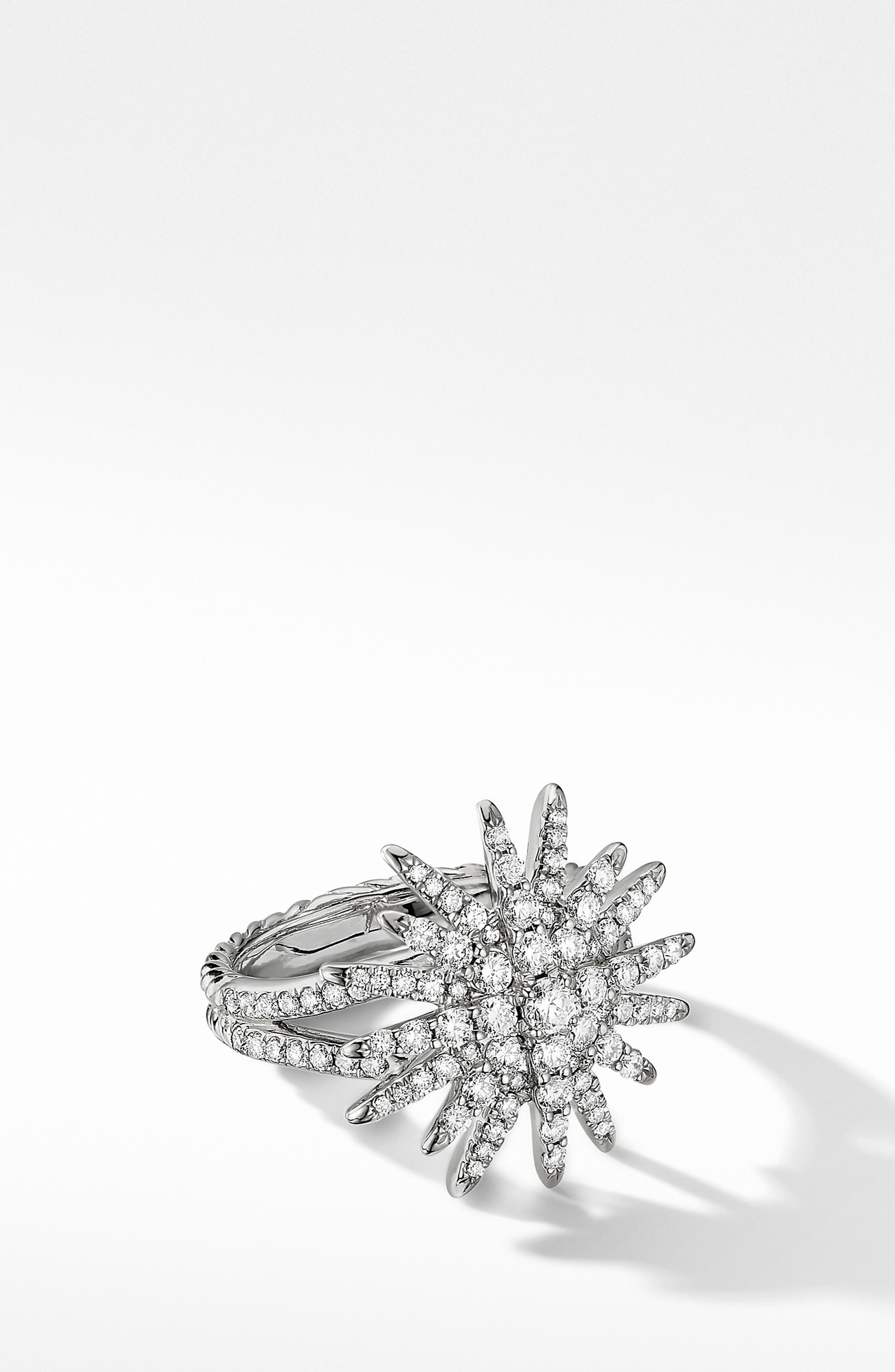 David Yurman Starburst Ring in 18K Yellow Gold with Full Pavé Diamonds