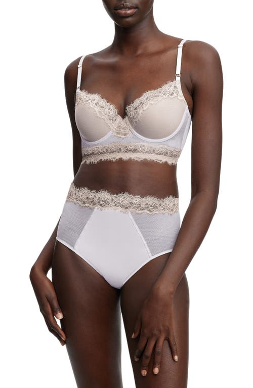 Shop Skarlett Blue Entice Longline Underwire Bra In White/nylon