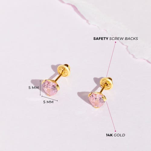 Shop In Season Jewelry 14k Birthstone Cubic Zirconia Heart Earrings In October