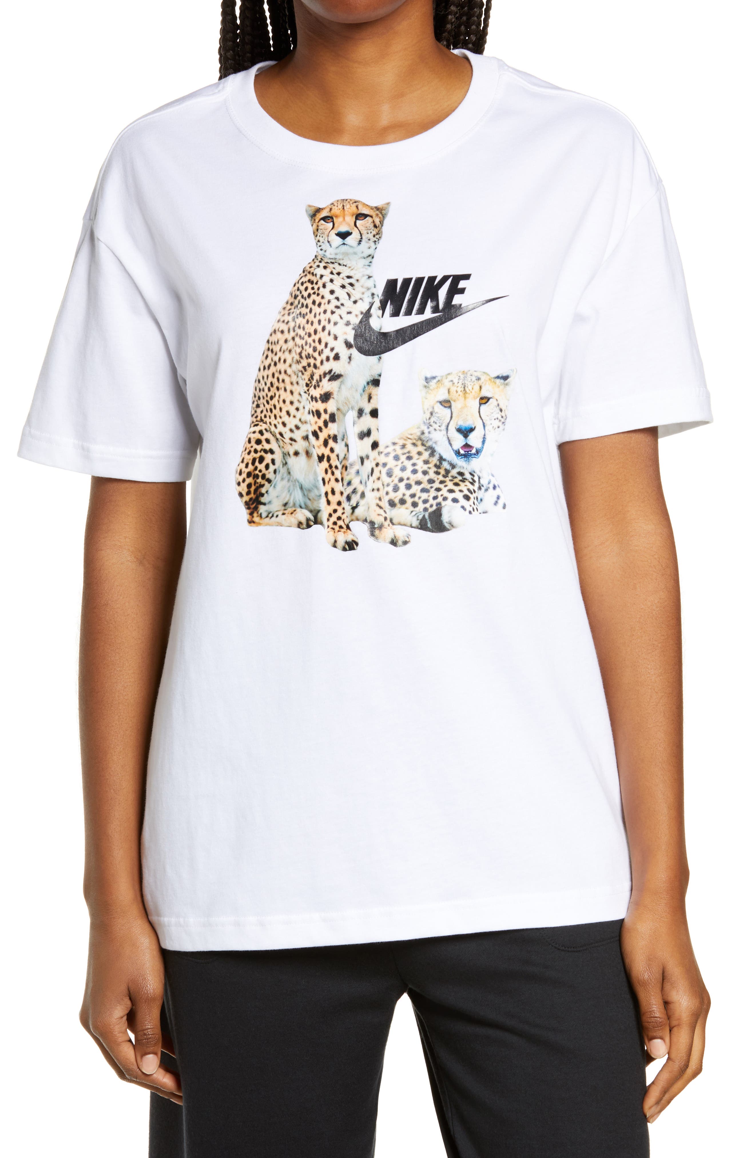 nike t shirt leopard