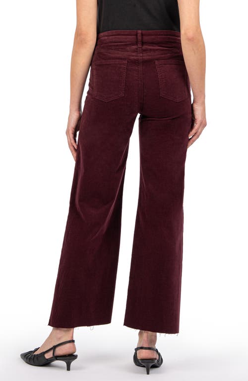 Shop Kut From The Kloth Meg Fab Ab High Waist Wide Leg Corduroy Pants In Dark Plum