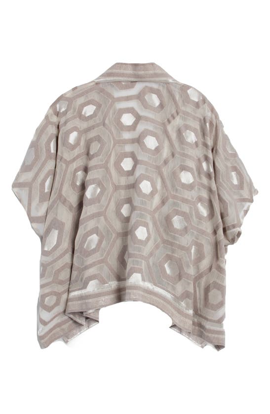 Saachi Geo Poncho In Cream